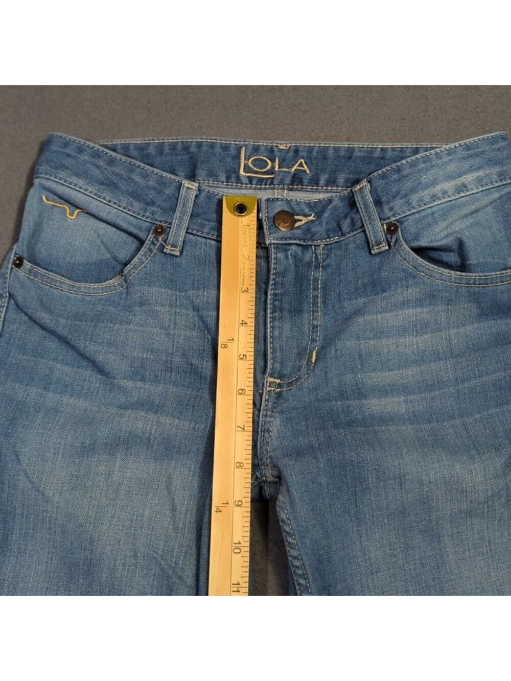 Kimes Ranch Jeans Women's 4x34 Fits 29x30 Blue Lola Trouser Flare Leg Raw Hem - Picture 7 of 13